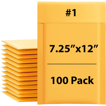 #1 Kraft bubble mailer 7.25"X12" 100 Mailers